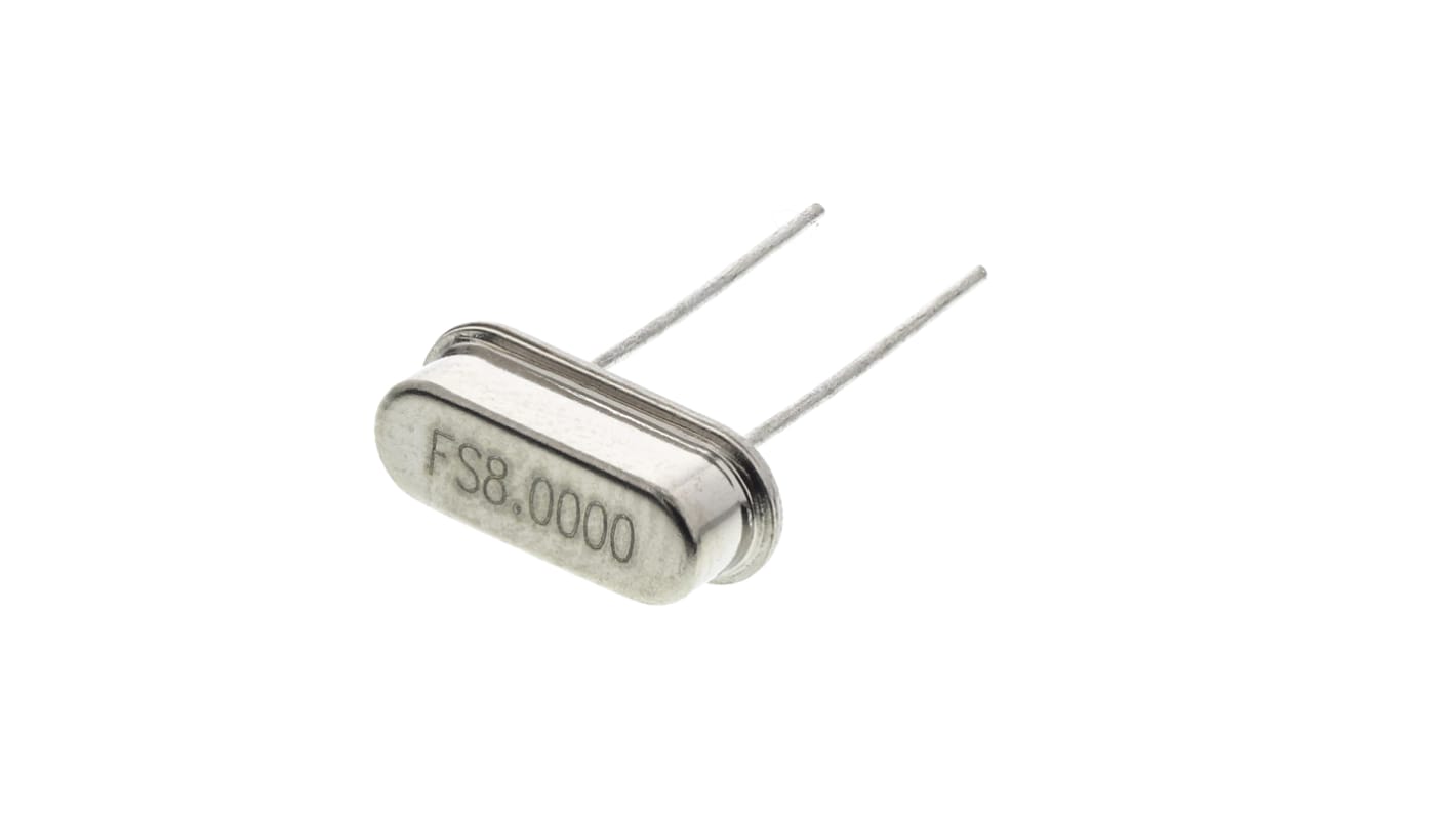 Fox Electronics 水晶振動子, 8MHz, スルーホール, 2-pin, HC-49-SLF