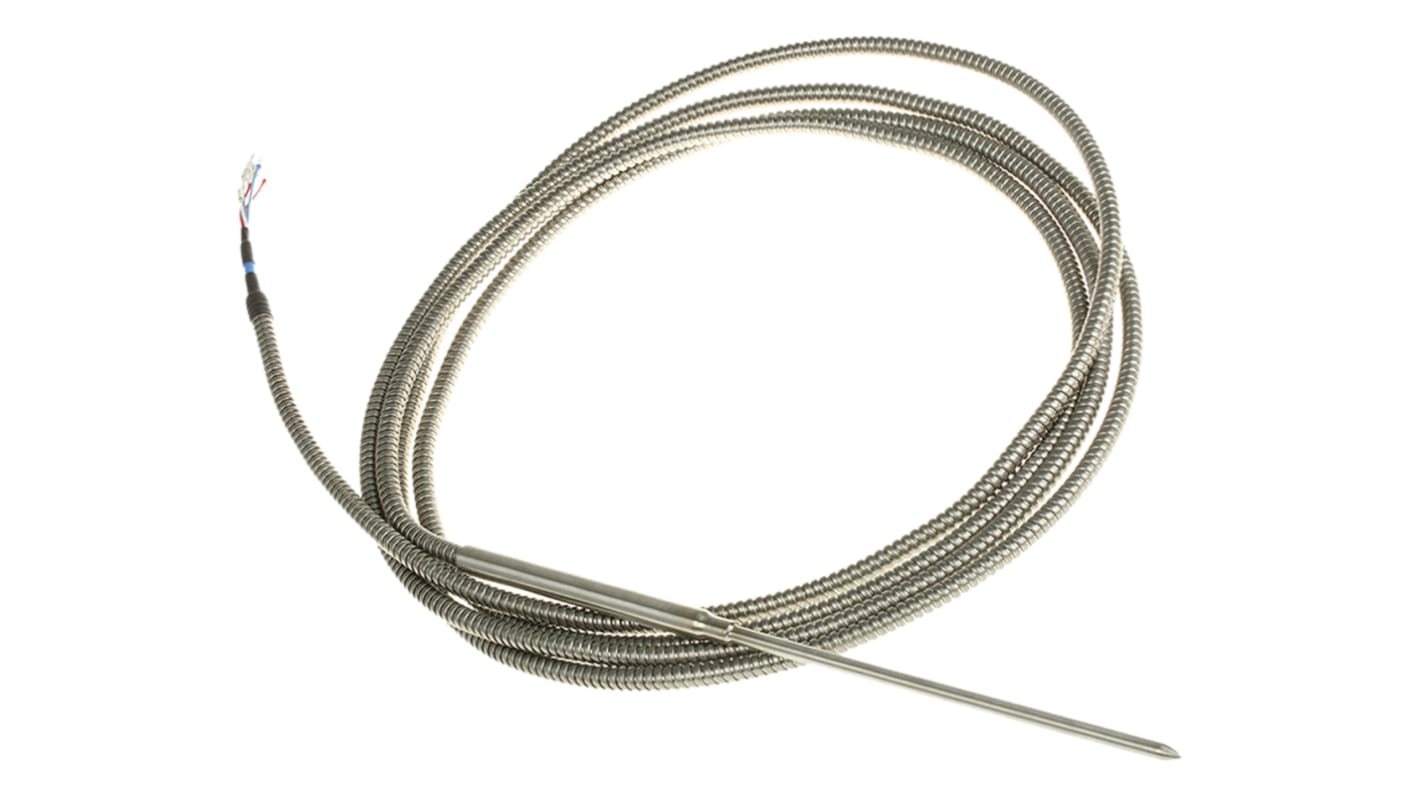 Correge PT100 RTD Sensor, 6mm Dia, 300mm Long, 2 x 3 Wire, Probe, Classe B +250°C Max
