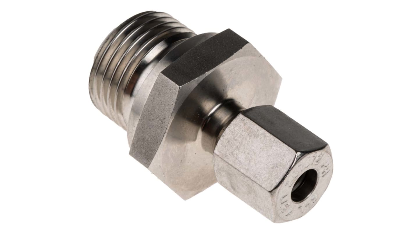RS PRO, 1/2 BSP Thermocouple Compression Fitting for Use with Thermocouple, 6mm Probe, RoHS Compliant Standard