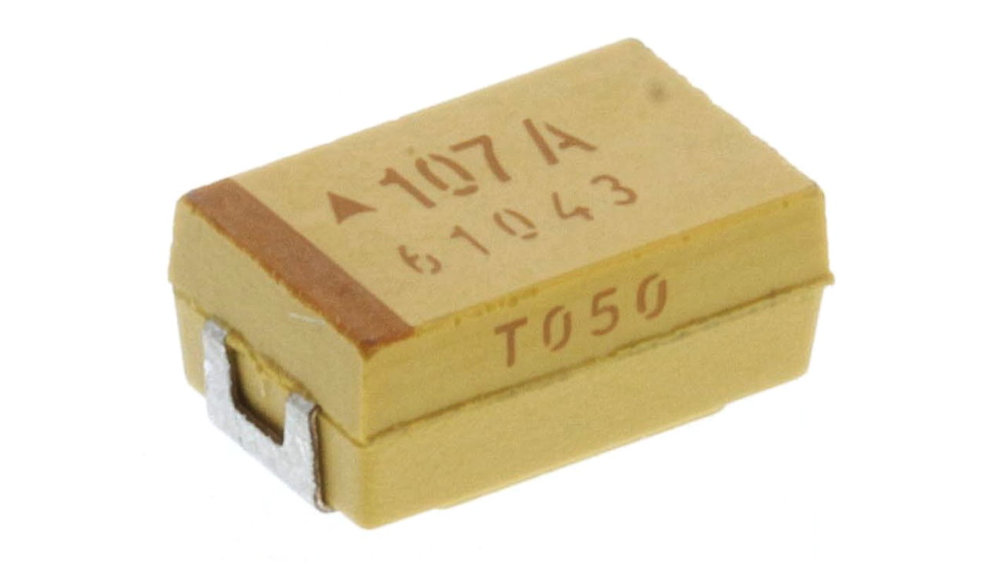 格安 KYOCERA AVX タンタルコンデンサ,100μF,10V dc,7343-31 ストラップ