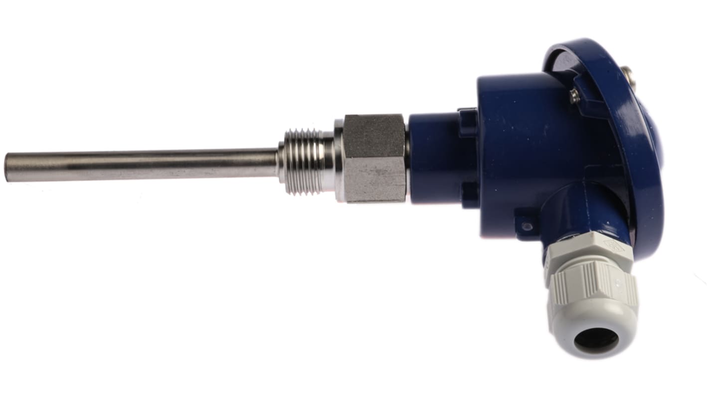 Jumo PT100 RTD Sensor, 9mm Dia, 100mm Long, 3 Wire, G1/2, Class B +400°C Max