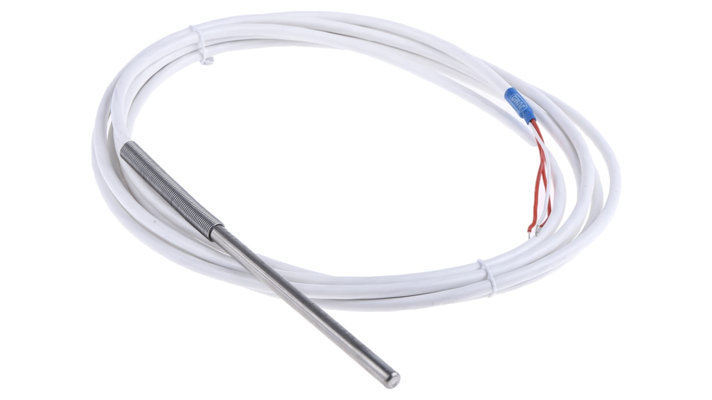 Jumo PT100 RTD Sensor, 6mm Dia, 100mm Long, 3 Wire, Probe, Class B +180°C Max