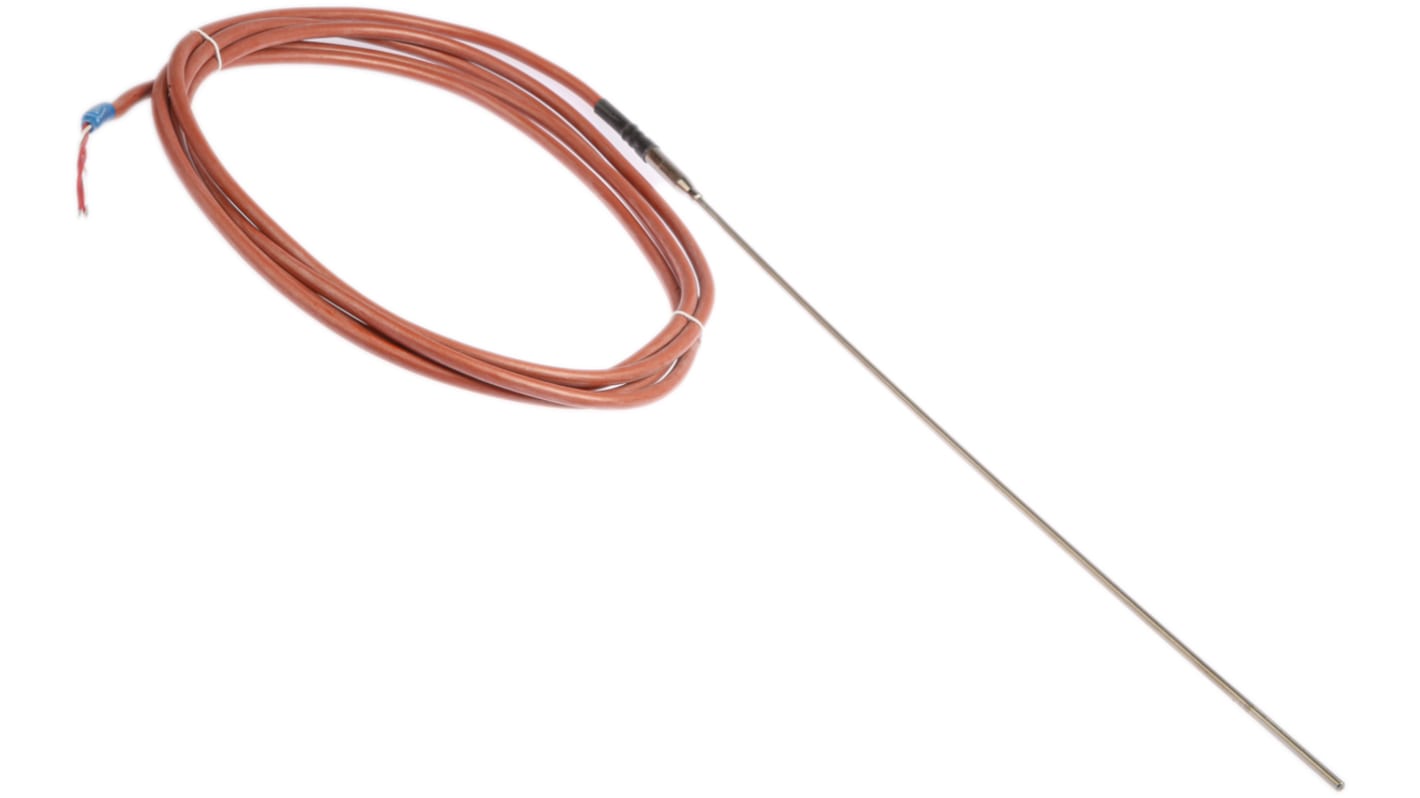 Sensore RTD PT100 Jumo, Ø 3mm, L. 300mm + 2.5m, +600°C max