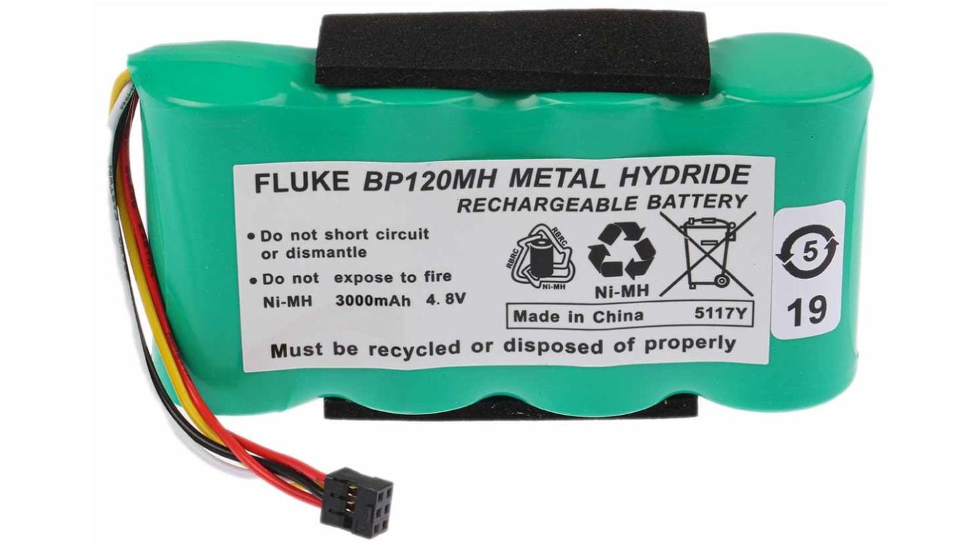 Fluke Oscilloscope Battery Pack BP120, For Use With 120 Series, 43 Series, 43B Series, NiMH