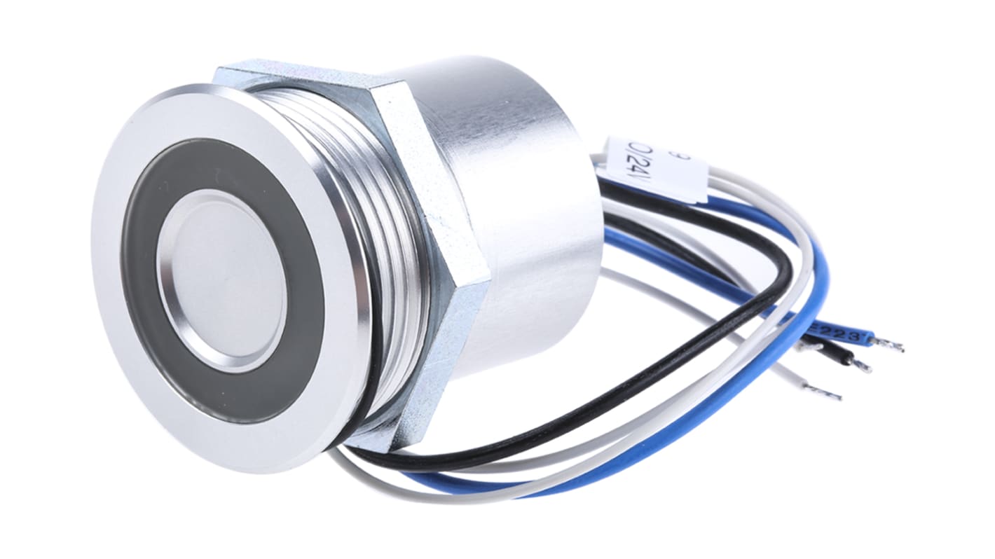 Schurter Illuminated Piezo Switch, SPST, IP69K, Through Hole, 100 mA @ 60 V, -40 → +85°C