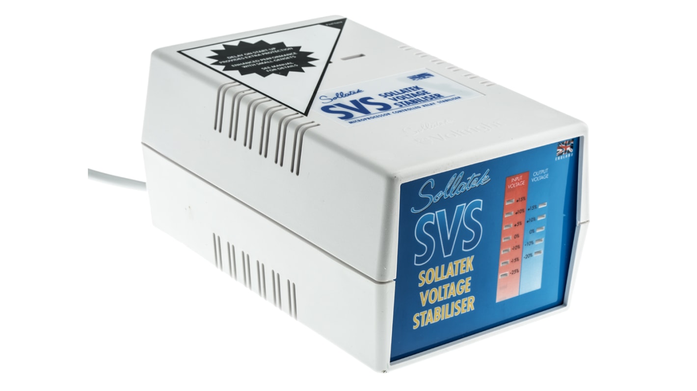 Sollatek Voltage Stabiliser 230V ac 4A Over Voltage and Under Voltage, 920VA, Desktop