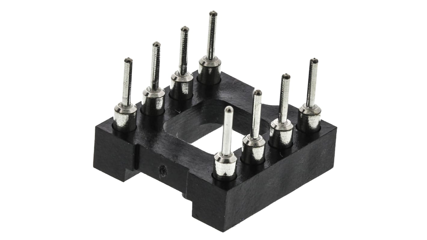 E-TEC 2.54mm Pitch Vertical 8 Way, Through Hole Turned Pin Open Frame IC Dip Socket