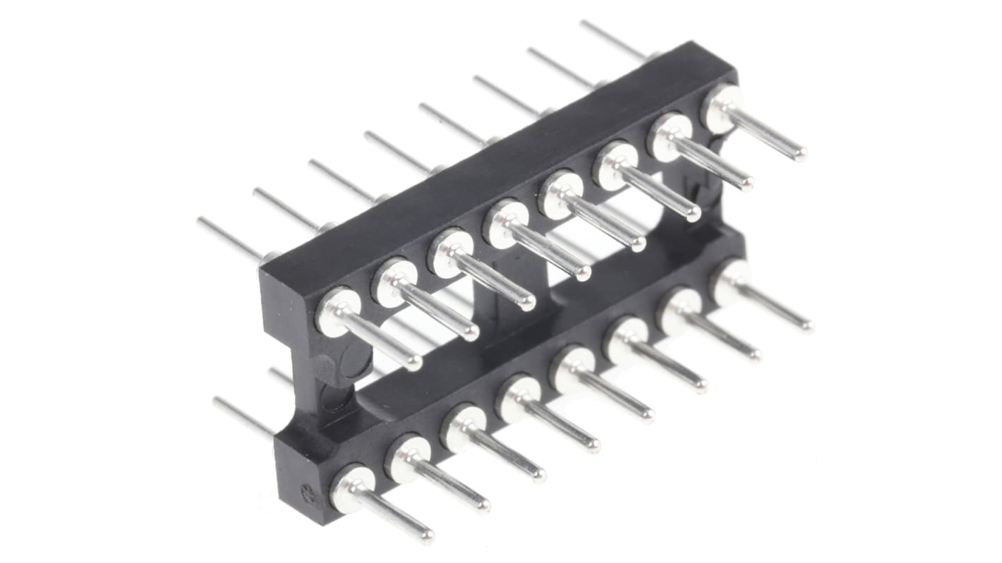 E-TEC 2.54mm Pitch 16 Way,Through Hole Mount IC Dip Header, Tin