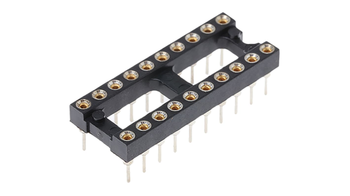 E-TEC 2.54mm Pitch Vertical 20 Way, Through Hole Turned Pin Open Frame IC Dip Socket