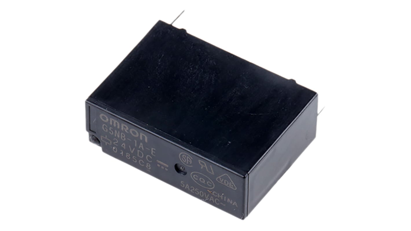 Omron PCB Mount Power Relay, 24V dc Coil, 5A Switching Current, SPST