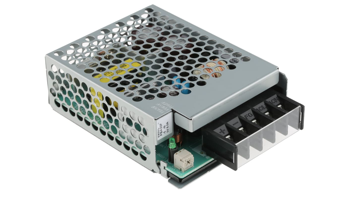 Cosel Switching Power Supply, PBA30F-5-N, 5V dc, 6A, 30W, 1 Output, 110 → 370 V dc, 85 → 264 V ac Input
