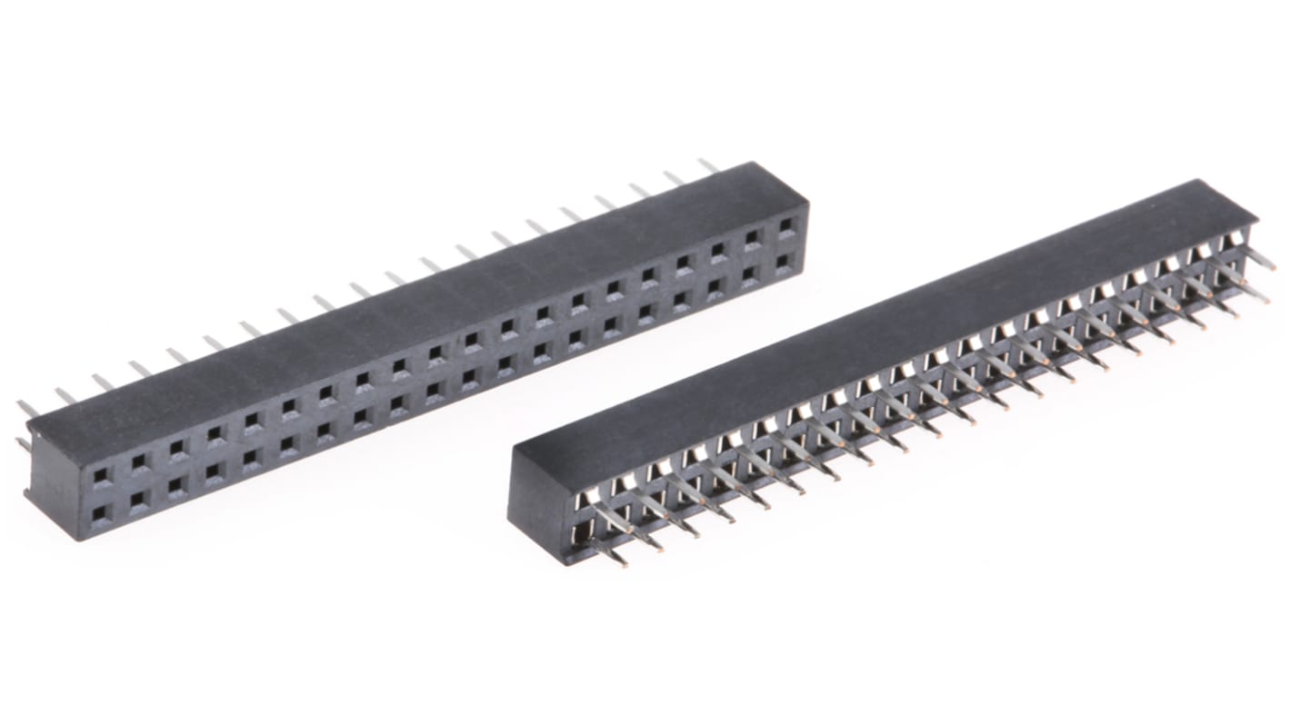 HARWIN Straight Through Hole Mount PCB Socket, 40-Contact, 2-Row, 2mm Pitch, Solder Termination