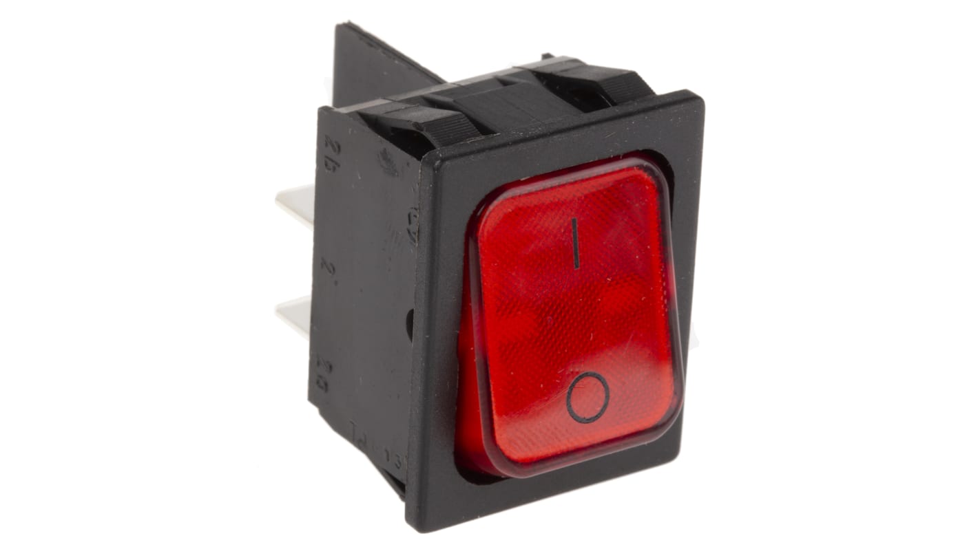 Marquardt Illuminated DPST, On-Off Rocker Switch Panel Mount
