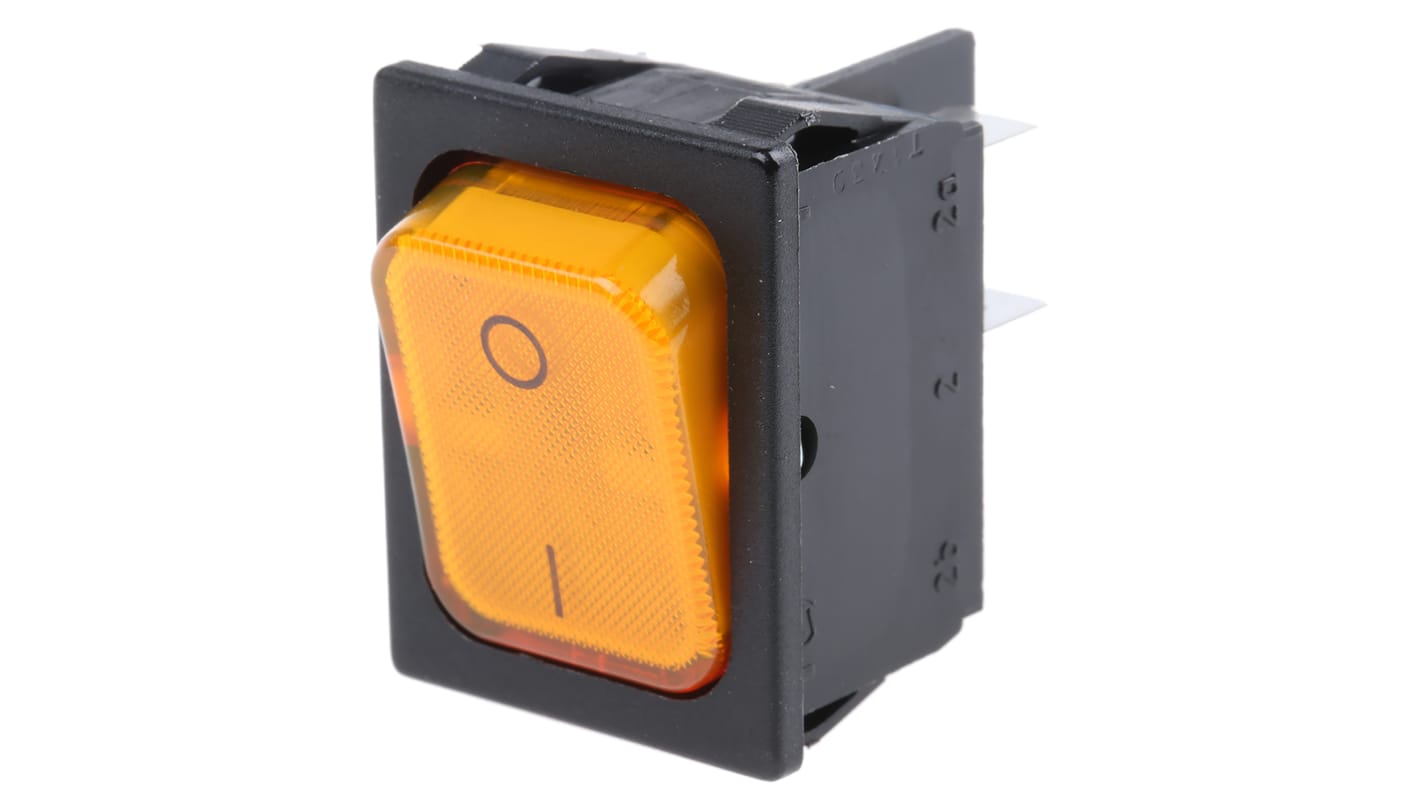 Marquardt Illuminated DPST, On-Off Rocker Switch Panel Mount