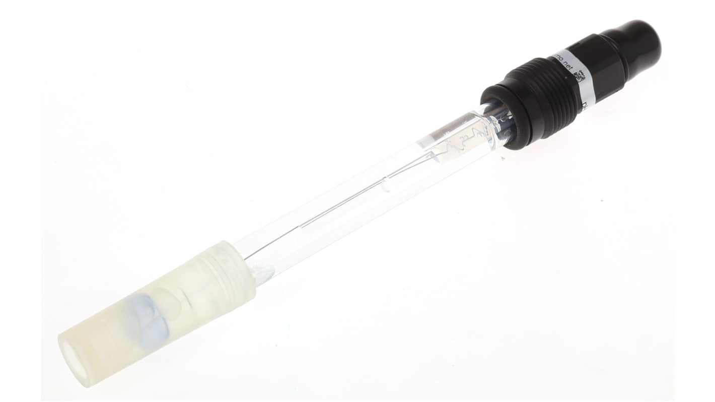 Jumo Glas pH-Analyse Elektrode, pH, Temperatur, 0 bis +60 °C, 0 bis 12 pH, Mat. Gel