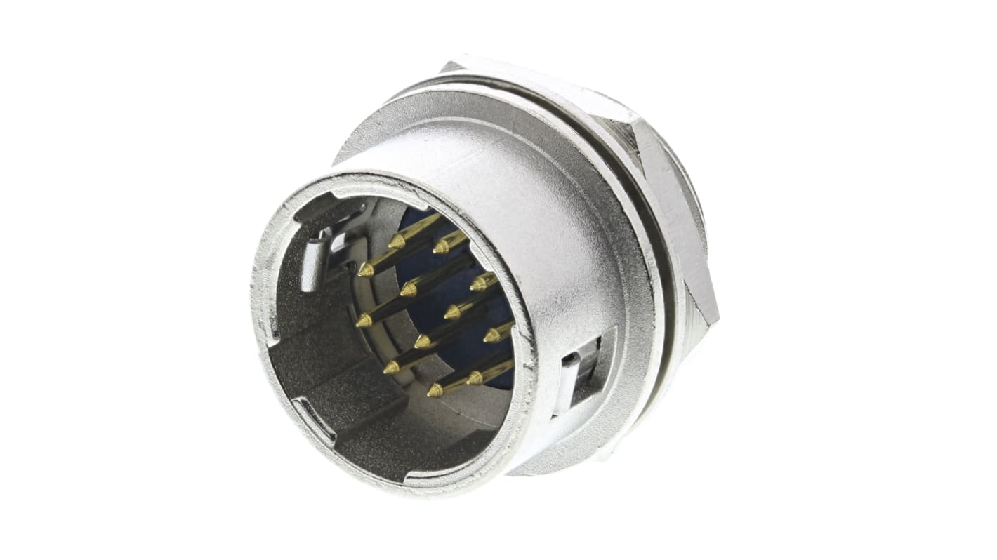 Hirose Circular Connector, 12 Contacts, Panel Mount, Miniature Connector, Socket, Male, HR10 Series