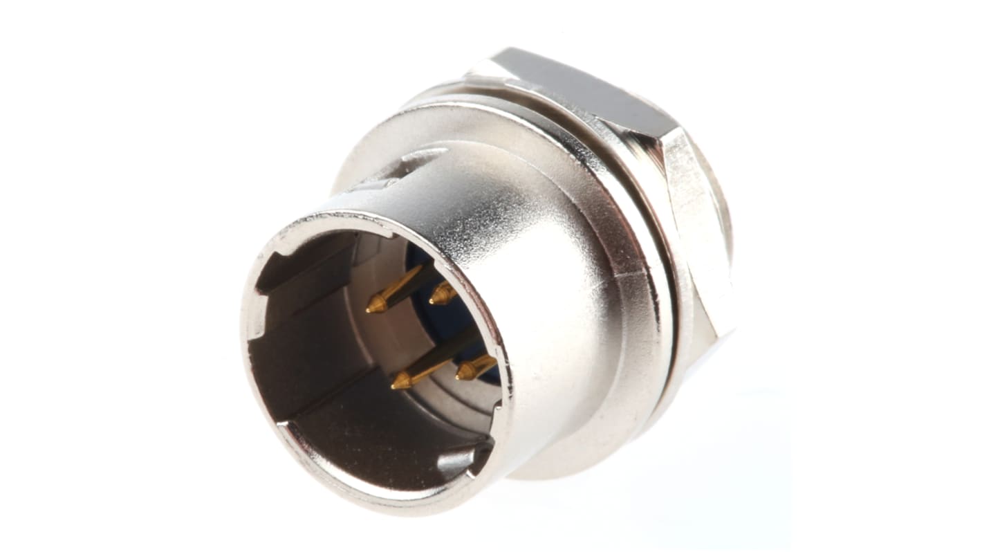 Hirose Circular Connector, 4 Contacts, Panel Mount, Miniature Connector, Socket, Male, HR10 Series