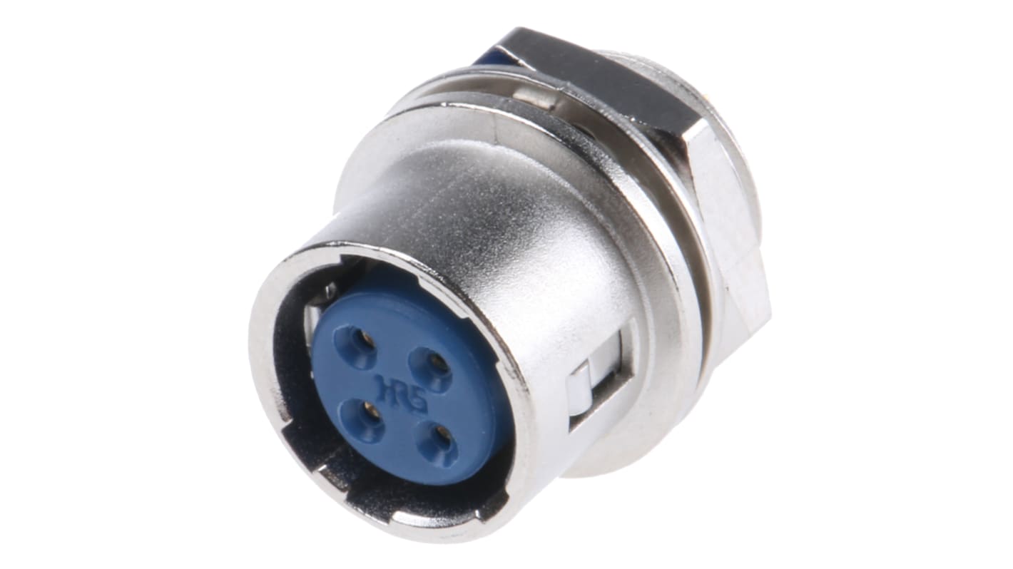 Hirose Circular Connector, 4 Contacts, Panel Mount, Miniature Connector, Socket, HR10 Series