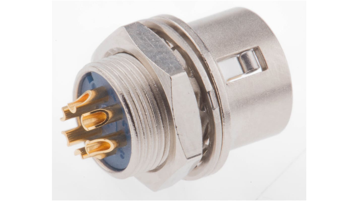 Hirose Circular Connector, 6 Contacts, Panel Mount, Miniature Connector, Socket, Male, HR10 Series