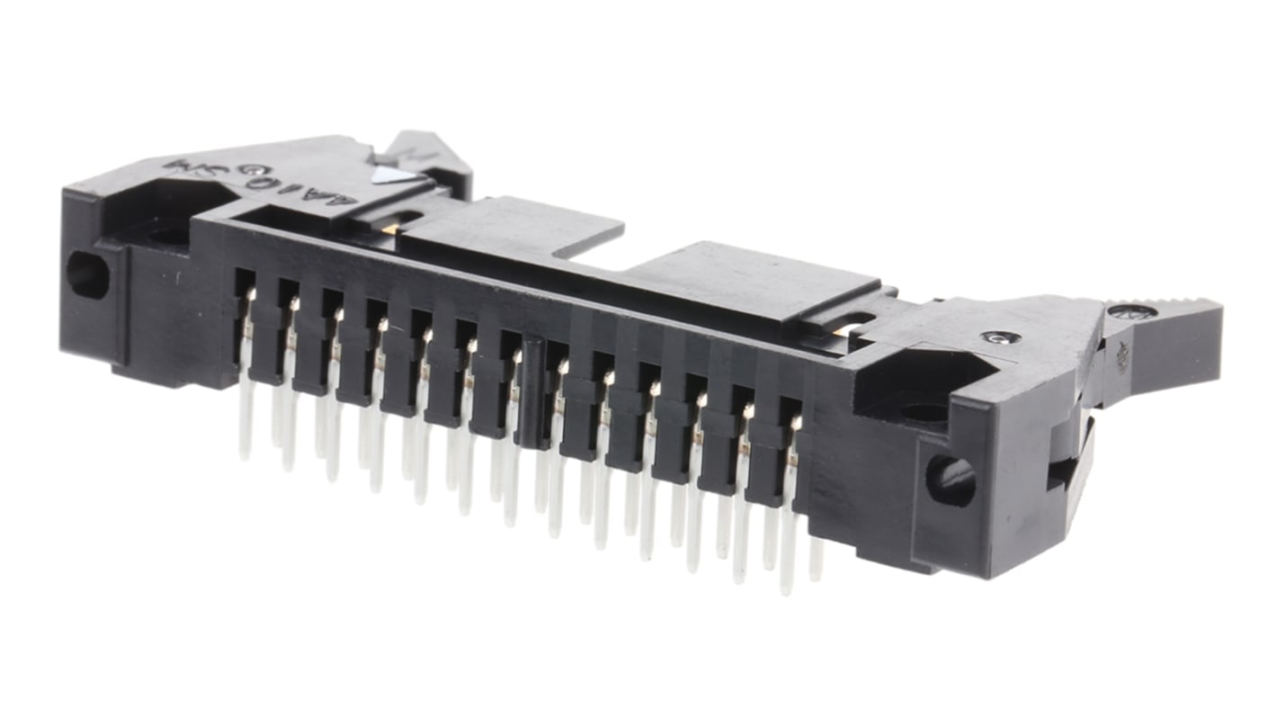 ヒロセ電機 ライトアングル 基板接続用ピンヘッダ 26極 2.54mm 2列, スルーホール実装