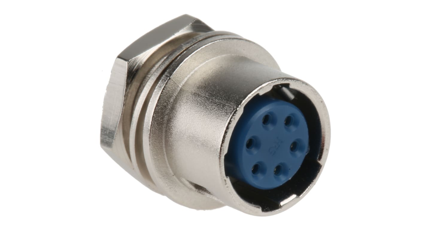 Hirose Circular Connector, 6 Contacts, Panel Mount, Miniature Connector, Socket, Female, HR10 Series