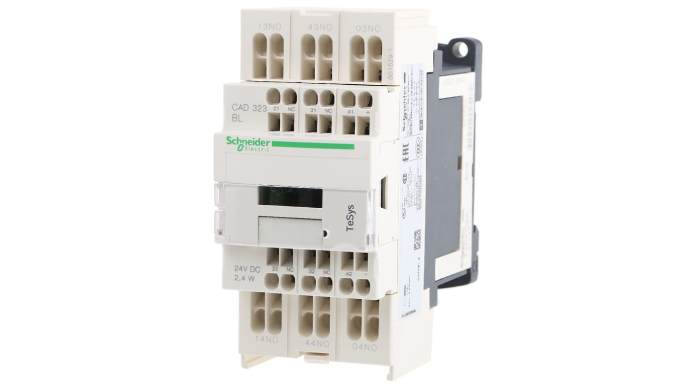 Stycznik 24 V DC Schneider Electric 10 A 3NO + 2NC Płyta, szyna Zacisk klatkowy CAD323BL