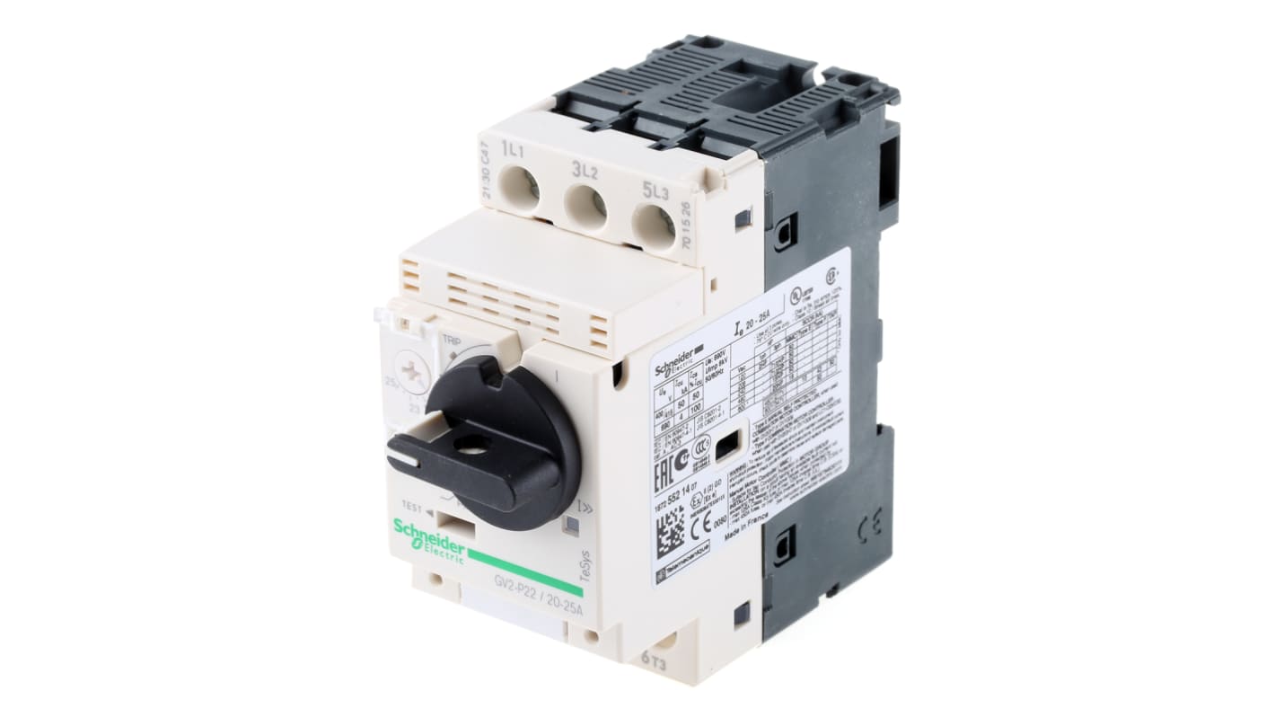 Schneider Electric TeSys GV2P Motorschutzschalter, 20 → 25 A 89mm x 44.5mm