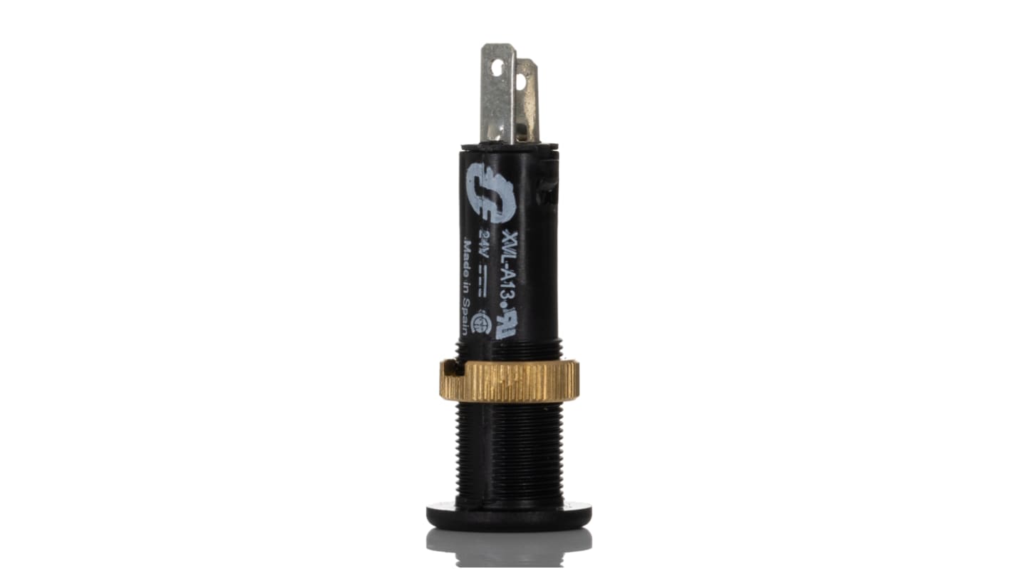 Schneider Electric 黄色LED面板指示灯, 24V, 18mA, Φ8mm安装孔, 凹入式边框, 黑色边框