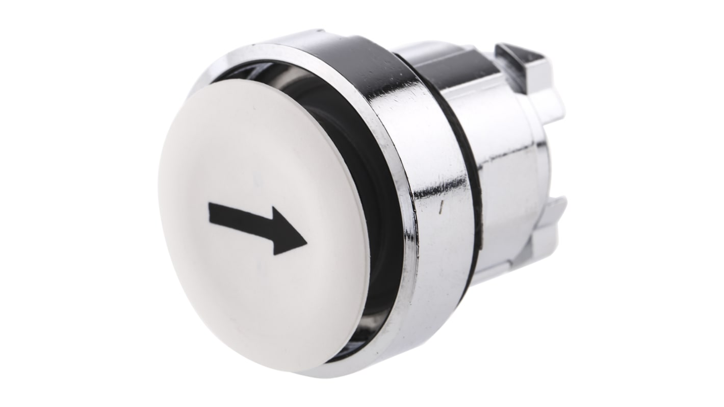 Schneider Electric 白色圆形按钮头, Φ22mm开孔, Φ28.5mm按钮, 弹簧复位, IP66, IP67, IP69K, Harmony XB4系列