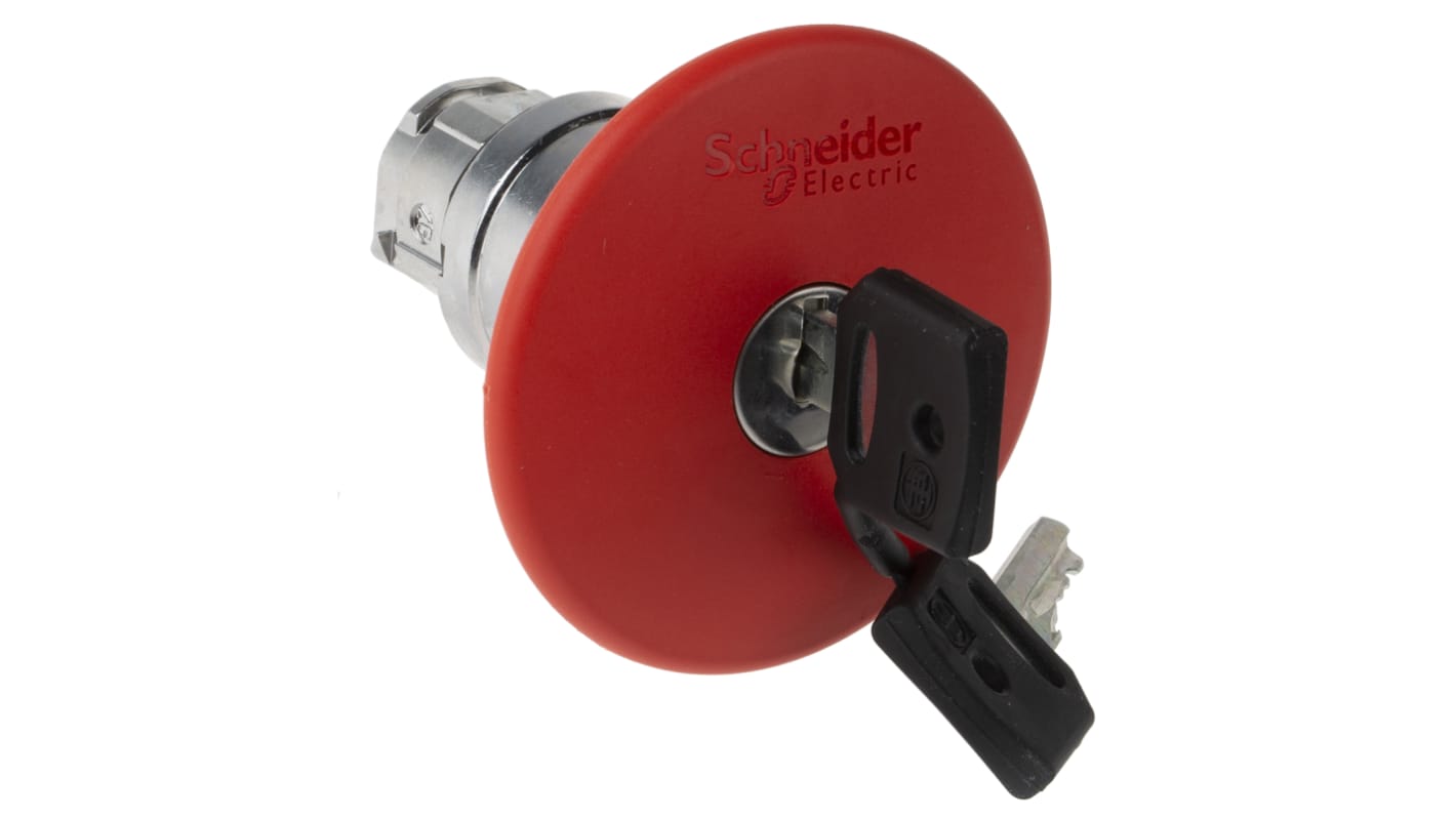 Schneider Electric Harmony XB4 Series Key Release Emergency Stop Push Button, Panel Mount, 22mm Cutout