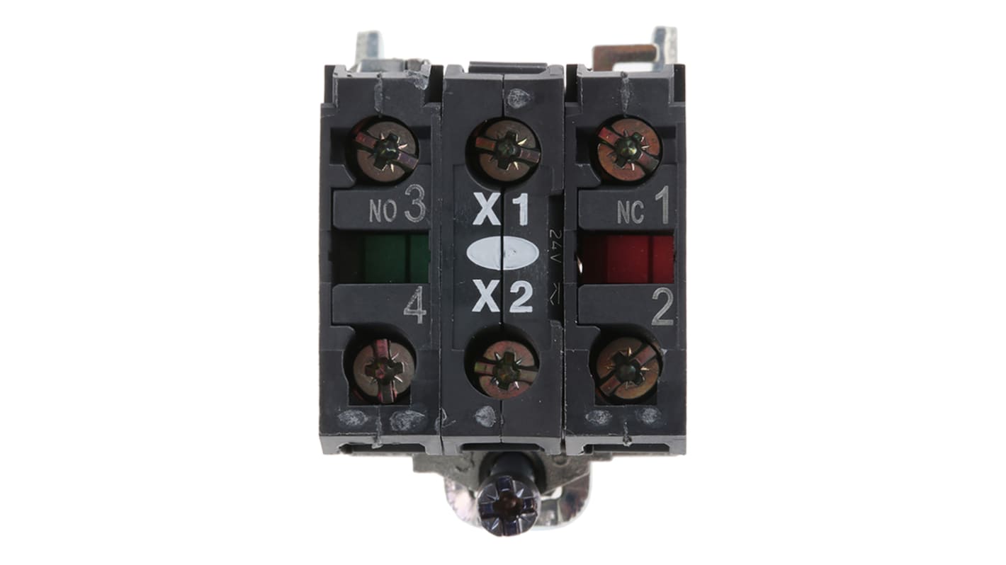 Schneider Electric Harmony XB4 Series Contact & Light Block, 24V ac/dc, 1NO + 1NC