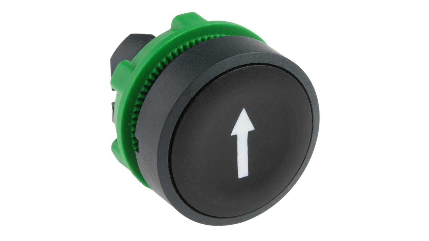 Schneider Electric 黑色圆形按钮头, Φ22mm开孔, Φ28.5mm按钮, 弹簧复位, IP66, IP67, IP69K, Harmony XB5系列