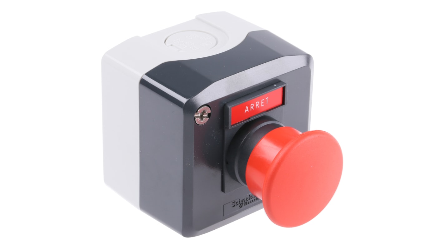 Schneider Electric Spring Return Enclosed Push Button, Polycarbonate, Red, IP66, IP67, IP69K