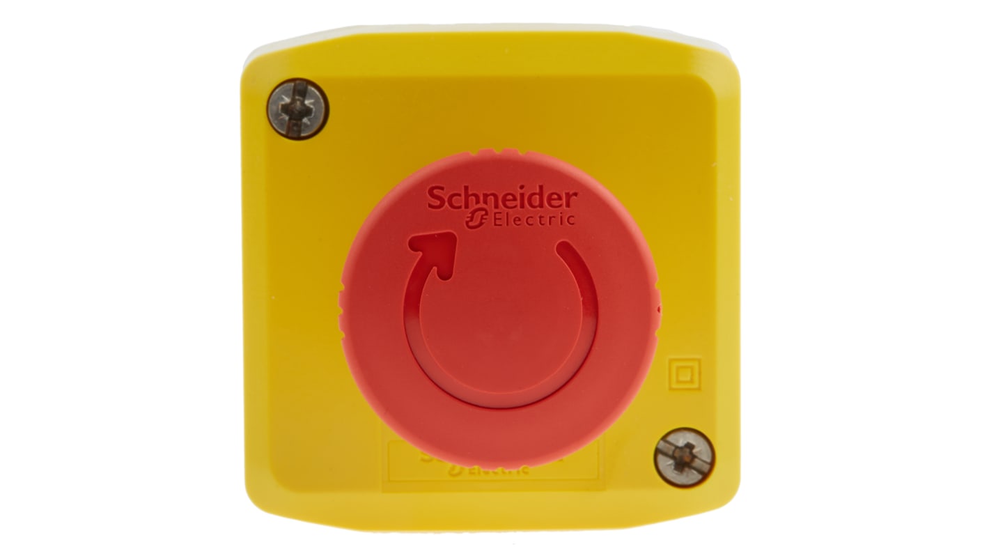 Schneider Electric Harmony XALK Series Twist Release Emergency Stop Push Button, Surface Mount, 40mm Cutout, SPDT,