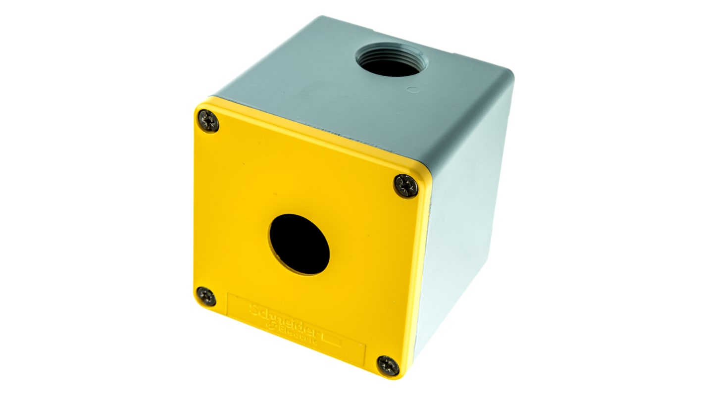 Schneider Electric Yellow Metal Harmony XAP Control Station Enclosure - 1 Hole 22mm Diameter