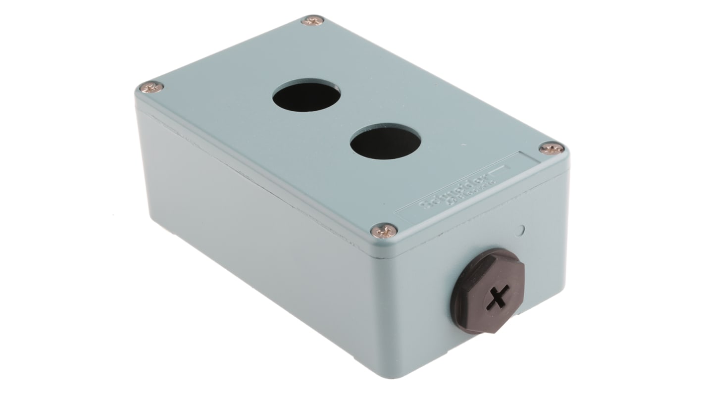 Schneider Electric Blue Metal Harmony XAP Control Station Enclosure - 2 Hole 22mm Diameter