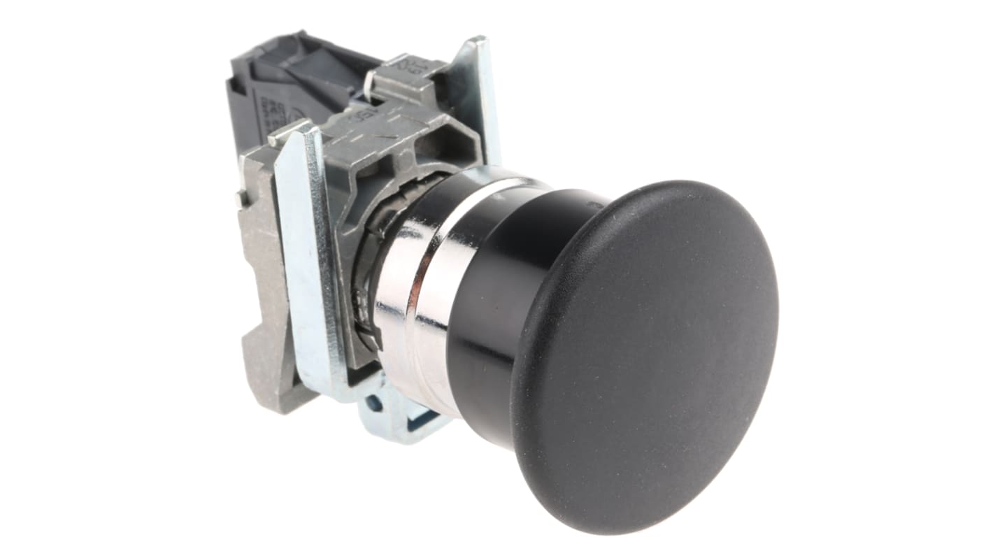 Schneider Electric 按钮, Φ22mm开孔, 面板安装, 黑色蘑菇头, 单刀单掷, IP66，IP69K, Harmony XB4系列