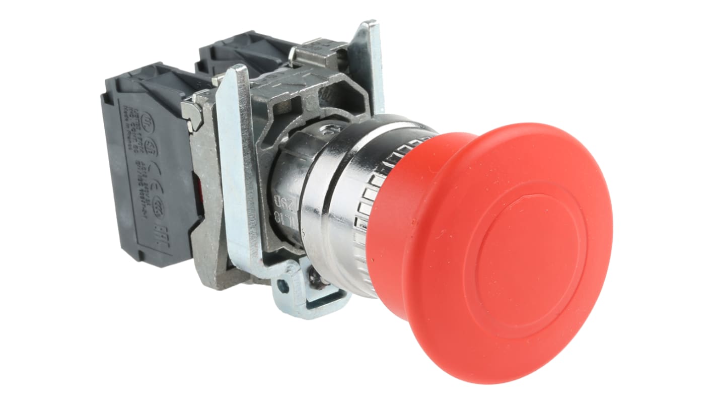 Schneider Electric Φ22mm急停按钮, 面板安装, 单刀双掷触点, 600 V ac, 600V 直流, IP66, IP67, IP69(IP69K), 拉出释放, 红色