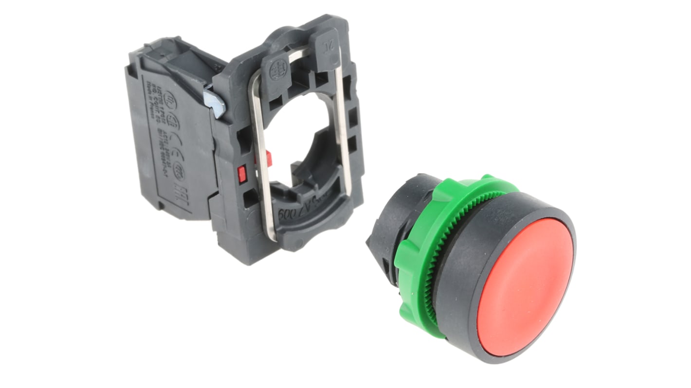 Schneider Electric 按钮, Φ22mm开孔, 面板安装, 红色圆形, 单刀单掷, IP66, IP67, IP69(IP69K), Harmony XB5系列