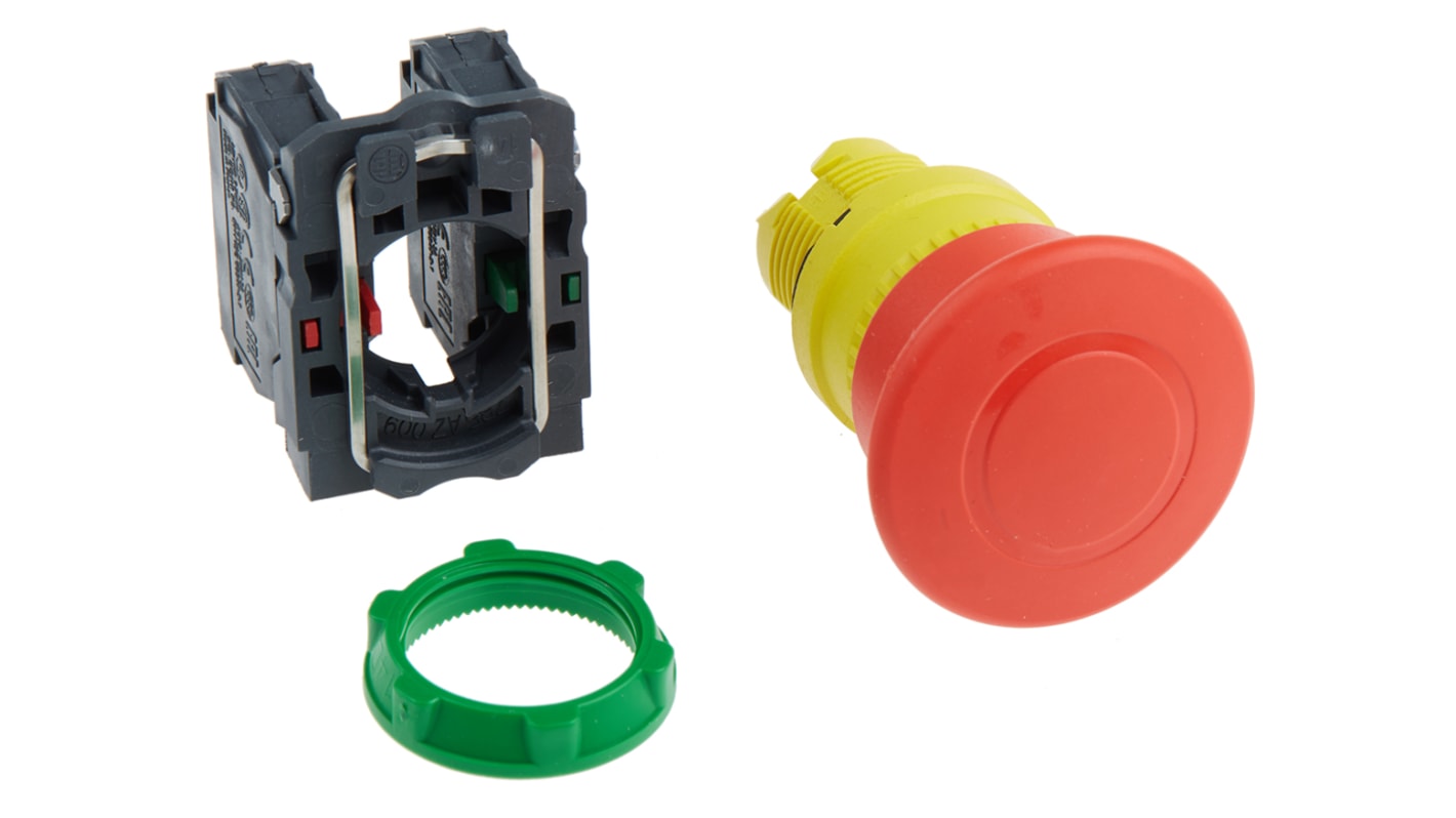 Schneider Electric Φ22mm急停按钮, 面板安装, 单刀双掷触点, 600 V ac, 600V 直流, IP66, IP67, IP69(IP69K), 拉出释放, 红色
