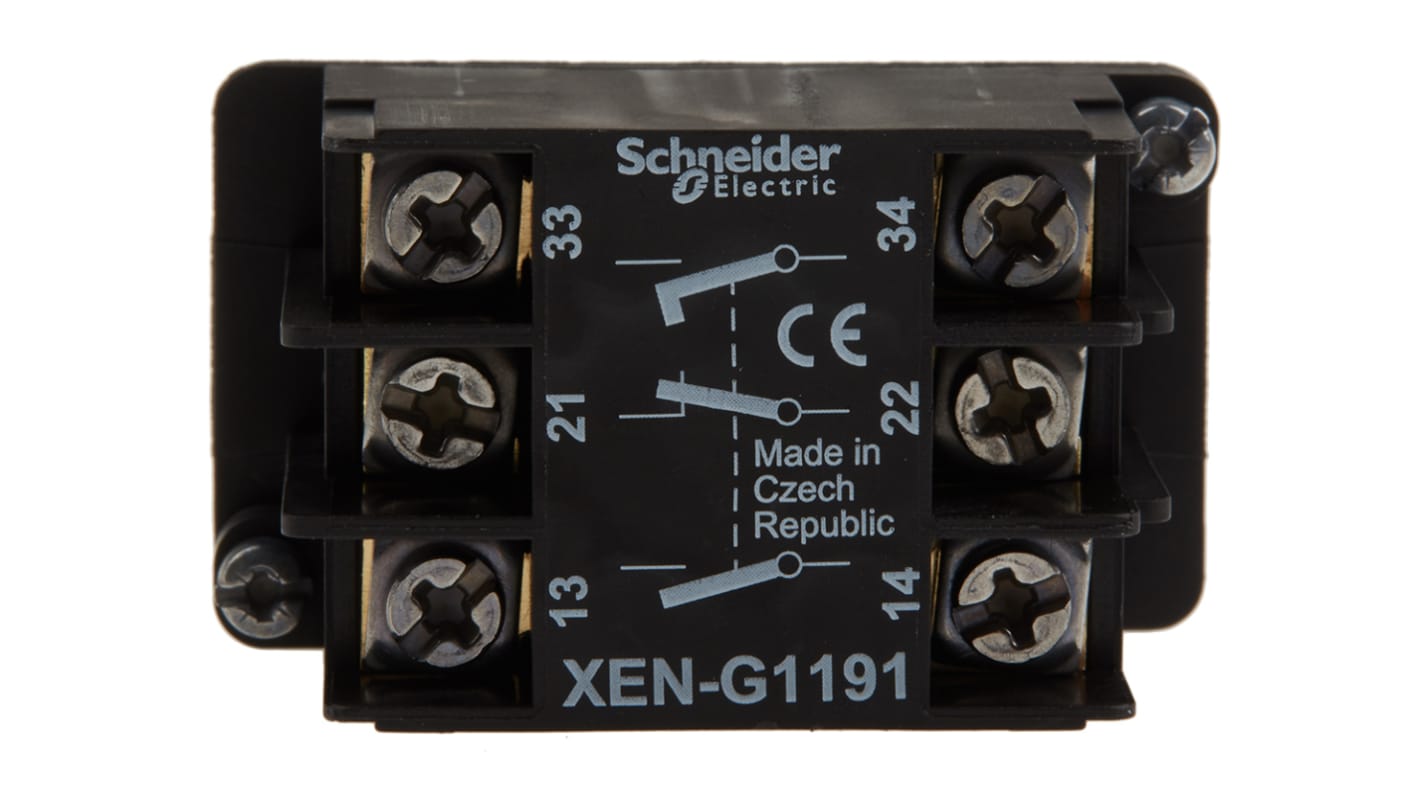 Schneider Electric XENG Series Contact Block, 600V, 2NO + 1NC