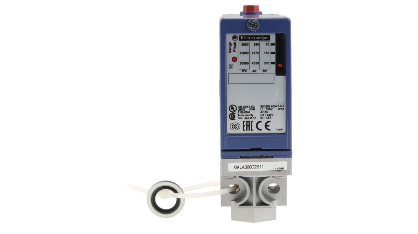 Telemecanique Sensors Pressure Sensor, 22bar Min, 300bar Max, Relay Output, Differential Reading