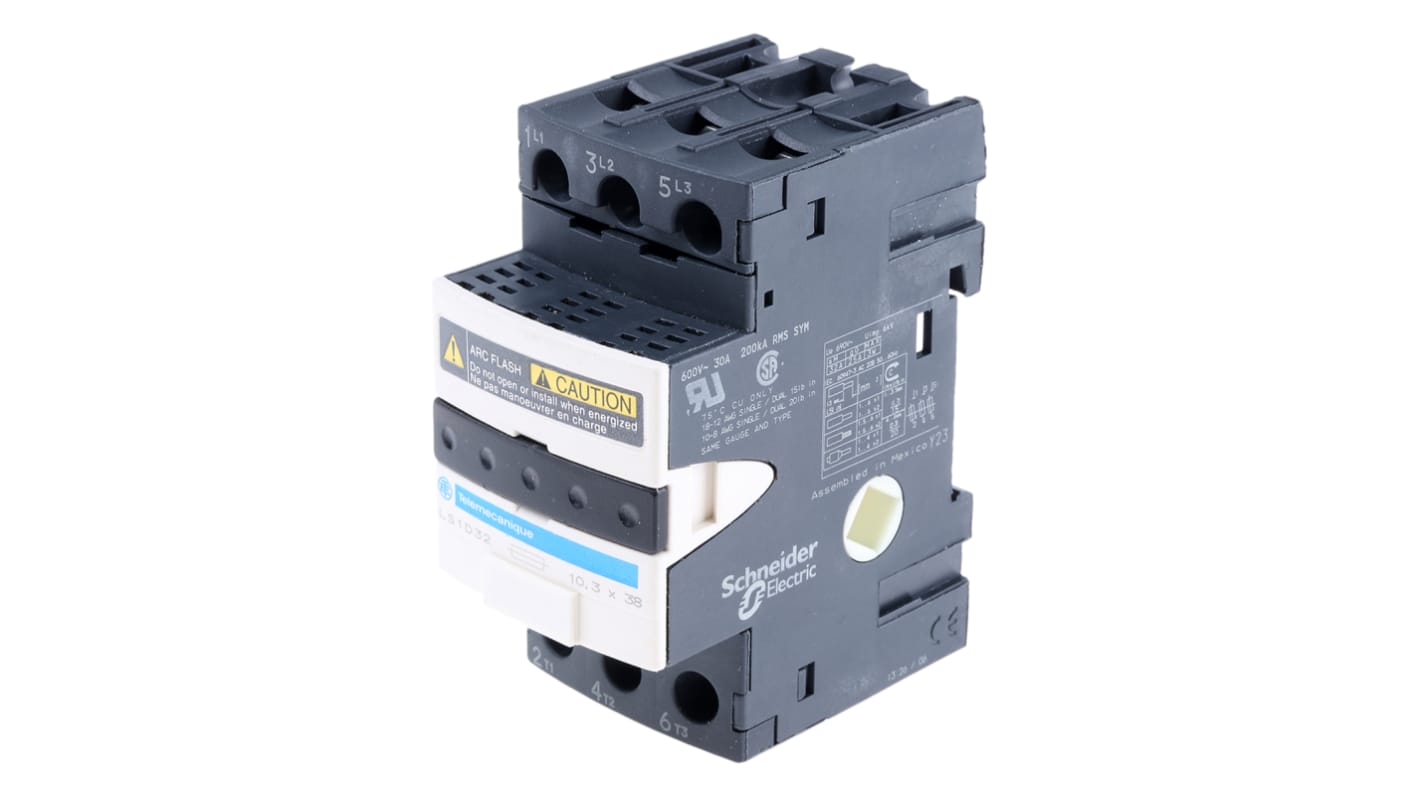 Schneider Electric 32A熔断器式隔离开关, 3极, DIN导轨安装, 10 x 38mm熔断器