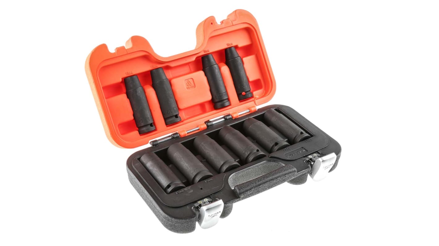 Bahco 10-Piece Metric 1/2 in Deep Impact Socket Set , 6 point