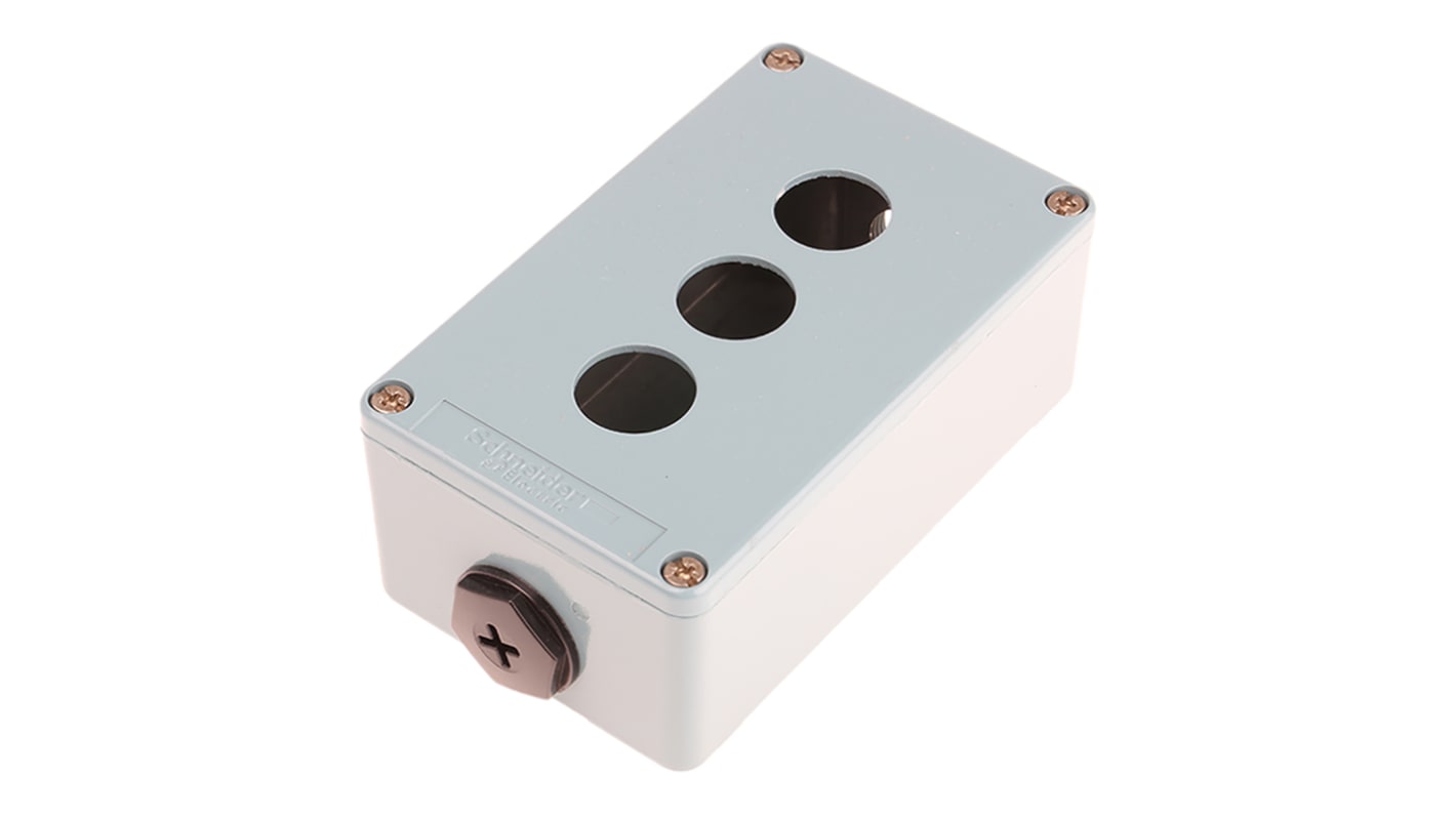 Schneider Electric Harmony XAP Steuerstation Leergehäuse, 3 x Ø 22mm, 49 x 130 x 80mm, Blau, Metall