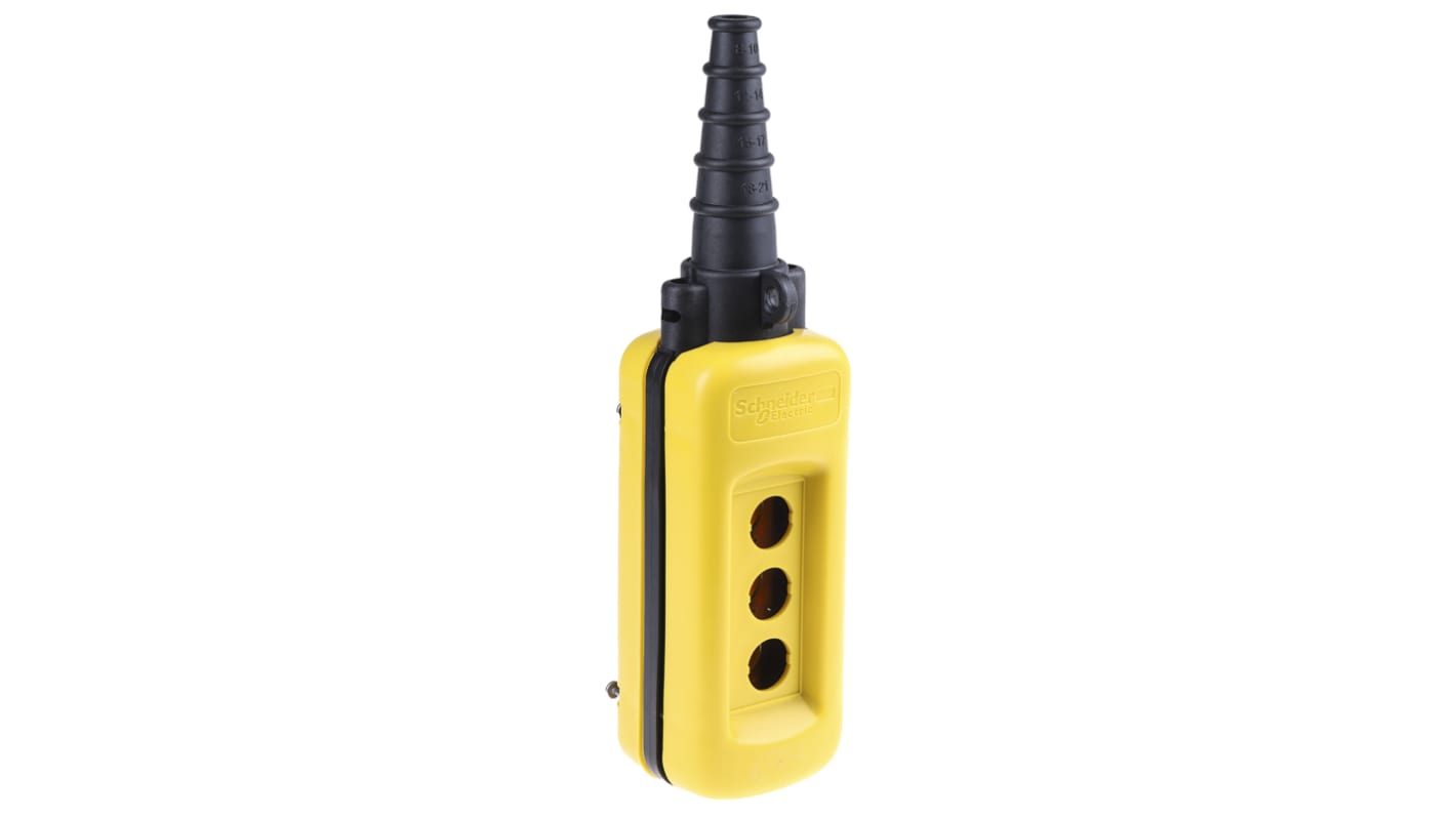 Schneider Electric Yellow Polypropylene Harmony XACA Pendant Station Enclosure - 3 Hole 22mm Diameter