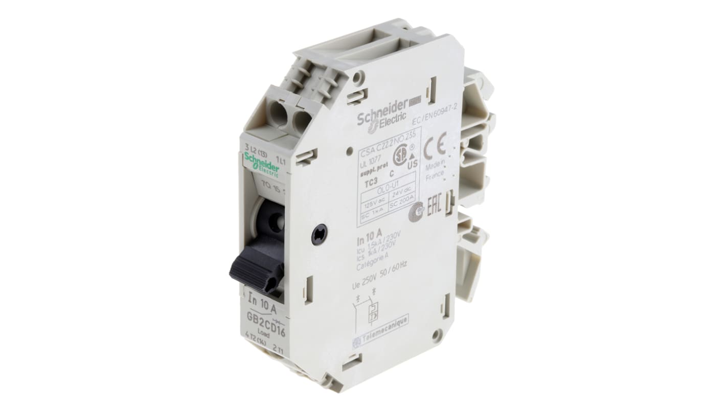 Schneider Electric 10A 1P + NP热断路器, 250V 交流, DIN导轨, GB2系列