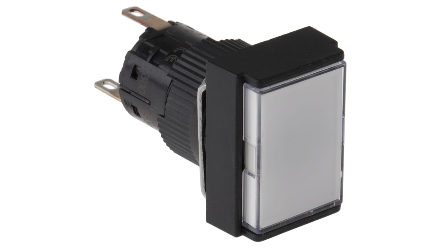 Schneider Electric 带灯按钮, Φ16mm开孔, 面板安装, 白色矩形, 单刀双掷, IP65, Harmony XB6E系列