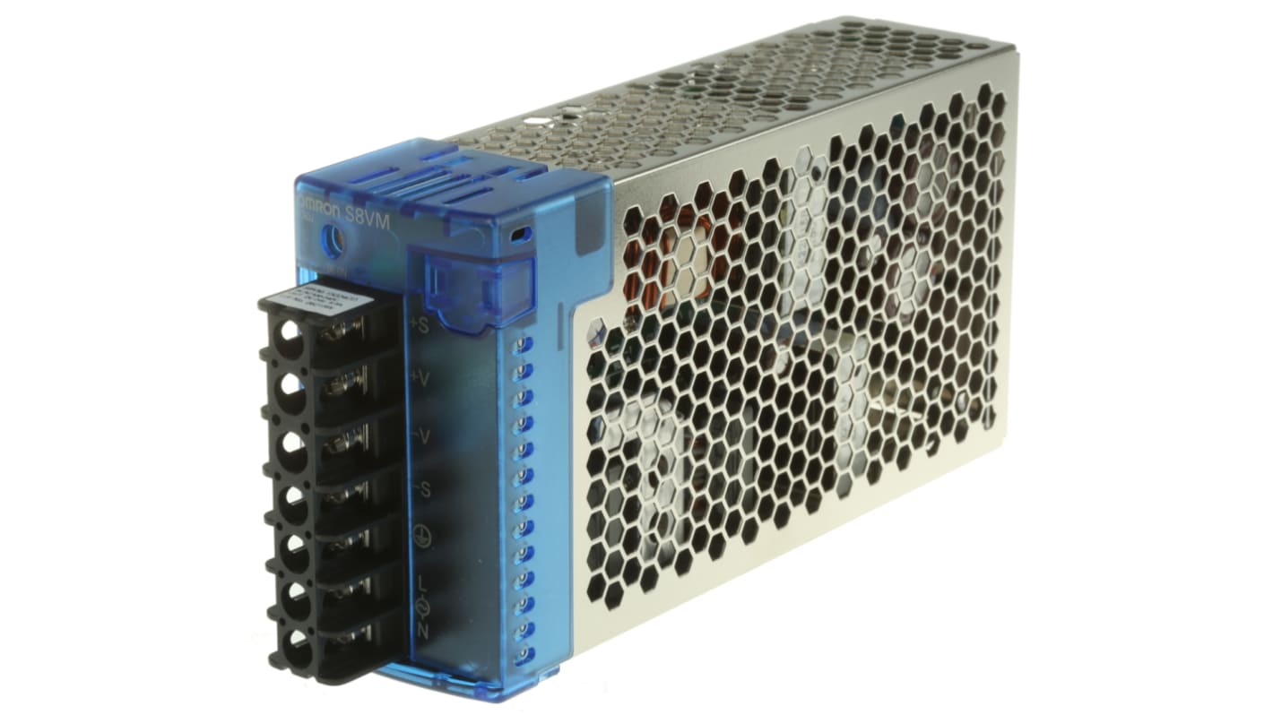 Omron S8VM Switch Mode DIN Rail Panel Mount Power Supply, 85 → 264V ac ac Input, 24V dc dc Output, 6.5A Output,