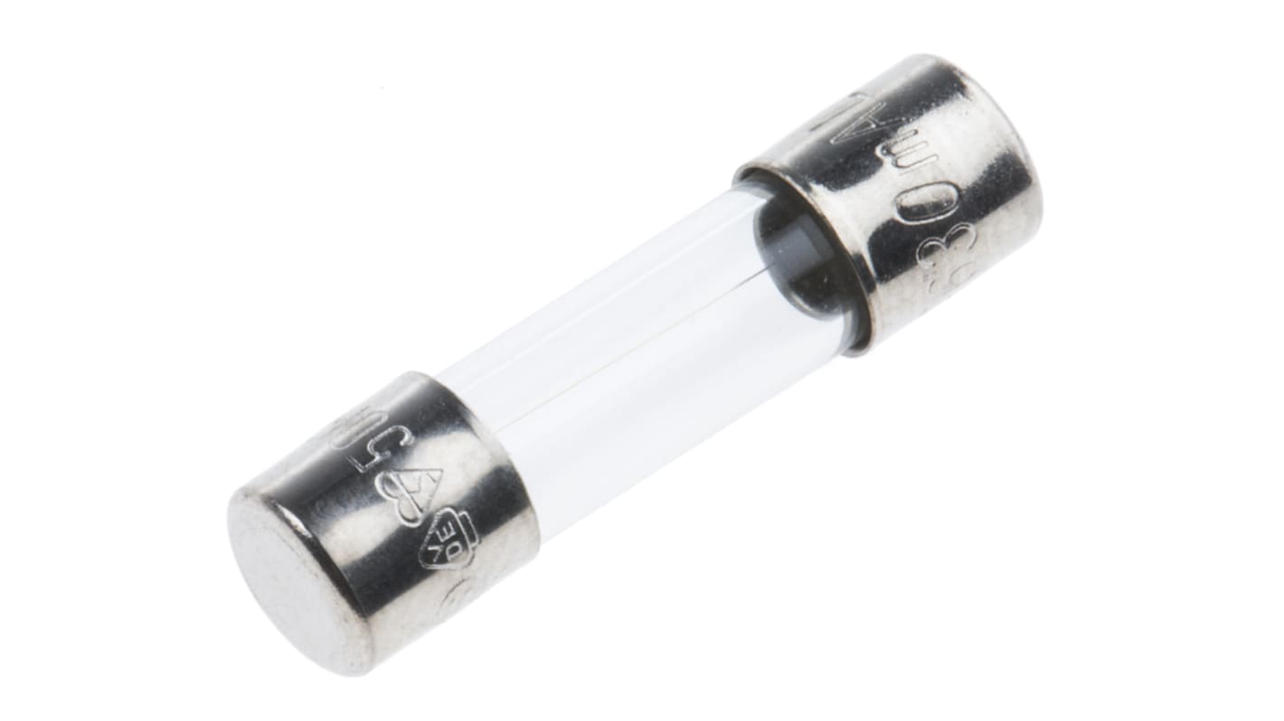 RS PRO 630mA F Glass Cartridge Fuse, 5 x 20mm